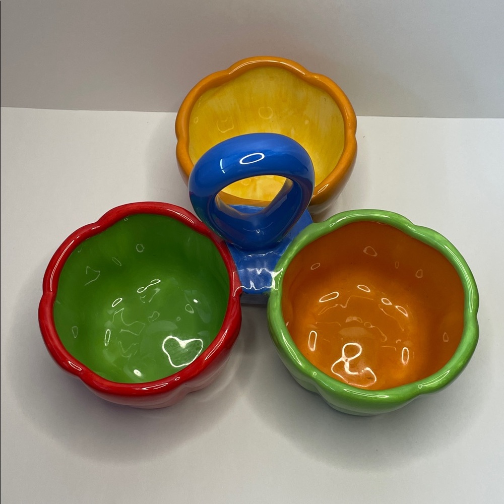 Vintage Gibson 3-section Colorful Ceramic
Snack/condiment dish - Picture 2 of 4